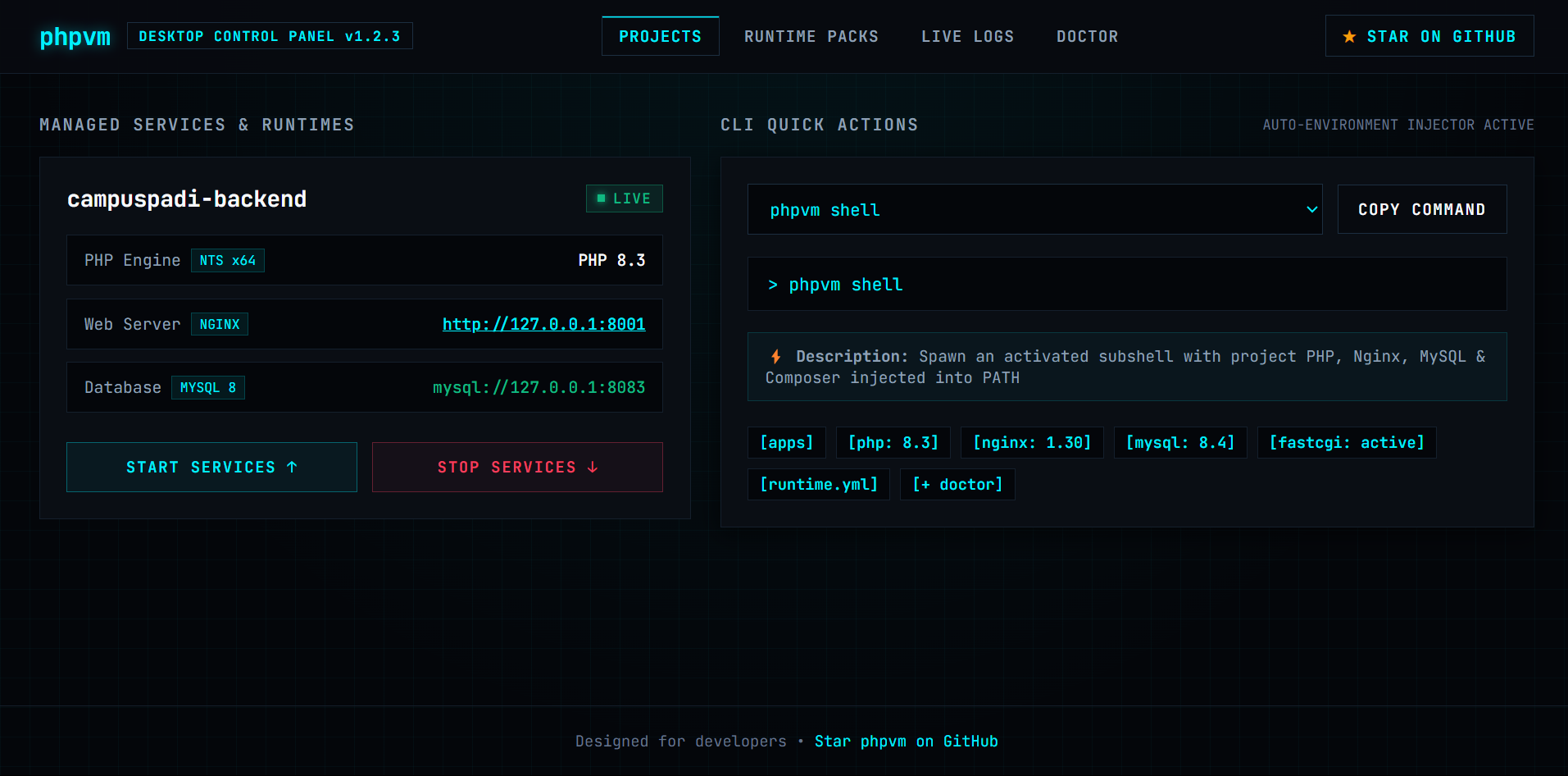 phpvm (PHP Version Manager)